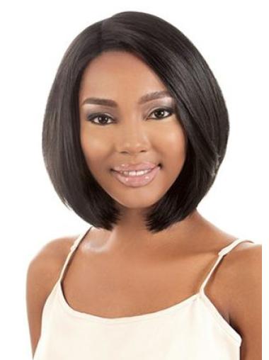 11 Inches Soft Capless Black Synthetic Chin Length Bob Wigs