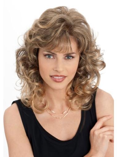 Cheapest Shoulder Length Wavy Blonde Classic Monofilament Wigs