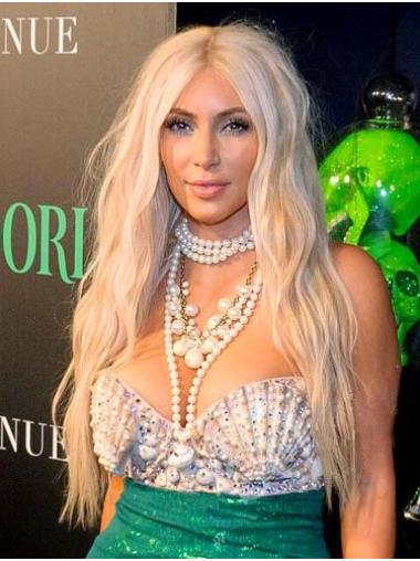 Lace Front Layered 24 Inches Trendy Kim Kardashian Blonde Hair Wigs