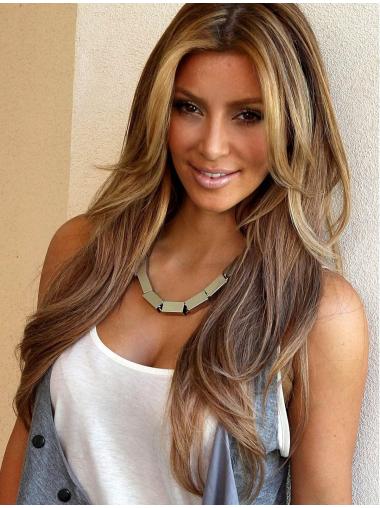 Lace Front Layered 24 Inches Durable Long Blonde Wig Like Kim Kardashian