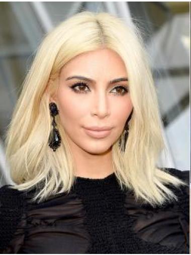 Straight Shoulder Length Great Kim Kardashian Blonde Wig Sale