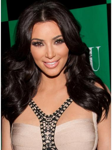 Capless Without Bangs Long Amazing Kim Kardashian Long Black Wig