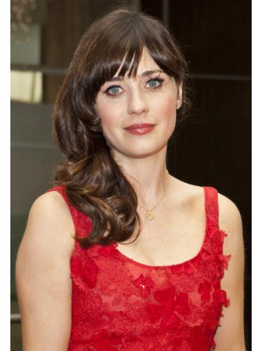 Synthetic 20.5 Inches Ideal Wavy Zooey Deschanel Wigs