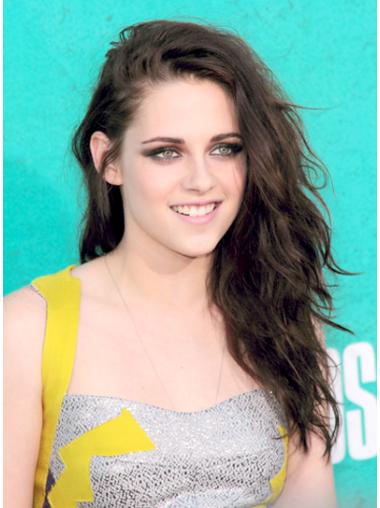 Soft Brown Layered 22" Kristen Stewart Human Hair Remy Hand Tied Wigs