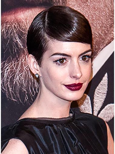 Capless Boycuts Remy Human Hair Fashion Anne Hathaway Style Wig