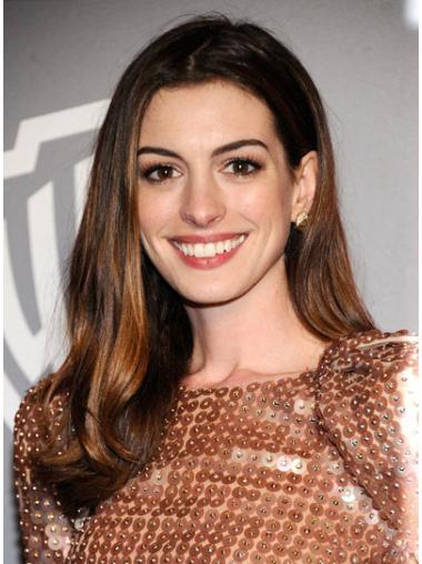 Brown Straight Long Cheap Anne Hathaway Wigs