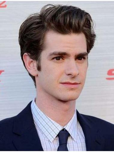 100% Hand-Tied Brown Synthetic Sassy Cheap Wigs For Men