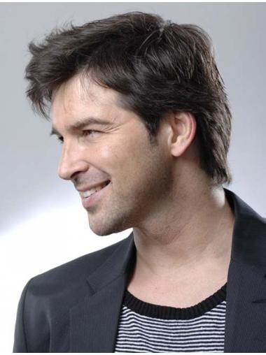 100% Hand-Tied Brown Synthetic Online High Quality Wigs For Men