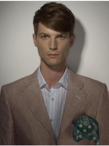 Straight Remy Human Hair Durable Best Wigs For Men