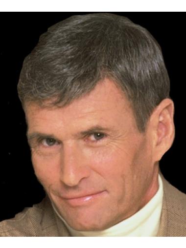 2 Inches Short Brown Straight Online Toupee For Men