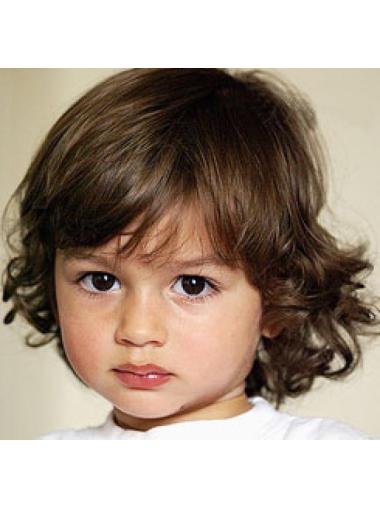 Blonde Curly Capless Suitable Child Wigs Real Hair