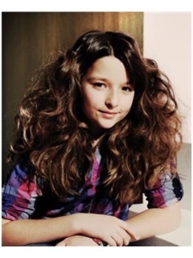 Best Long 100% Hand-Tied Brown Wavy Kids Wigs