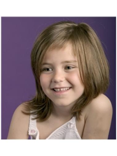 Brown Straight Shoulder Length Hairstyles Human Lace Wigs On Sale