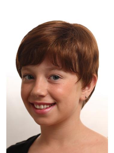 Cheapest Synthetic Straight Monofilament Kids Wigs