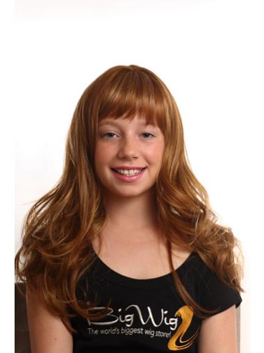 Auburn Wavy Capless Synthetic Fashion Kids Wigs