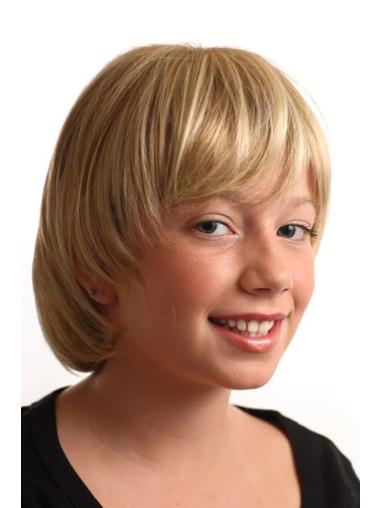 Sassy Blonde Straight Capless Kids Wigs