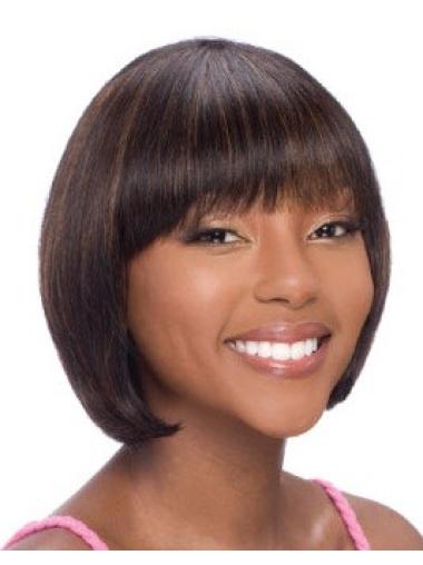 Bobs Chin Length Beautiful African American Human Hair Wigs