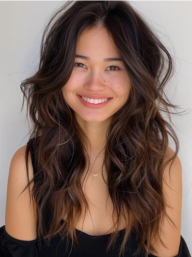 Long Wigs 20" Layered Monofilament Synthetic Wavy Wigs