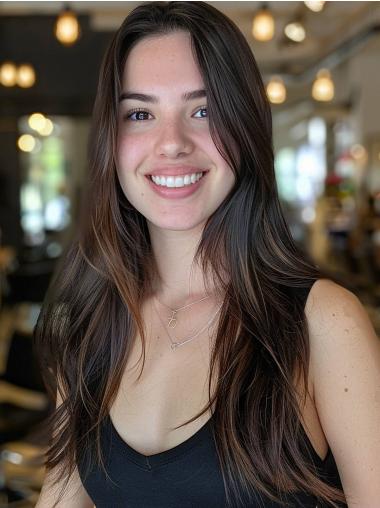 Long Hair Wigs Ombre/2 Tone Synthetic 24" Layered Straight Wigs