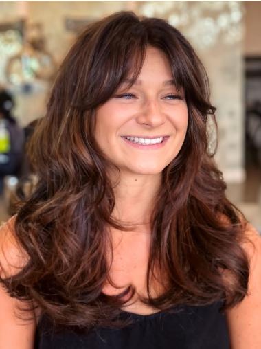 Long Hair Wigs For Women Layered Wavy Auburn 20" Lace Front Wigs