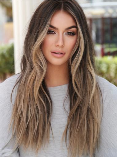 Wig Long Monofilament 26" Straight Ombre/2 Tone Without Bangs Wigs