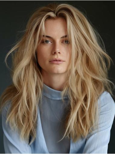 Wig Long Monofilament 20" Straight Blonde Without Bangs Wigs