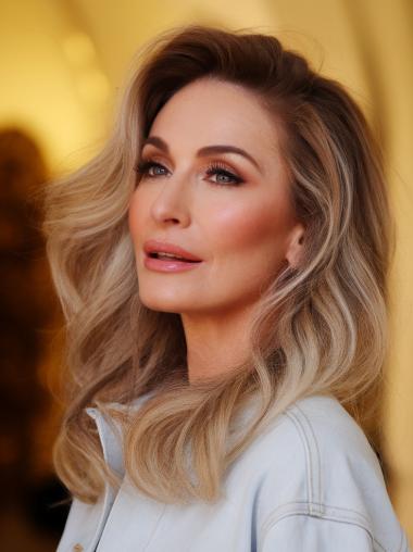 Wig Long Monofilament 16" Wavy Ombre/2 Tone Without Bangs Wigs