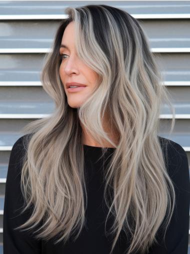Long Layered Wigs 24" Synthetic Monofilament Ombre/2 Tone Wavy Wigs