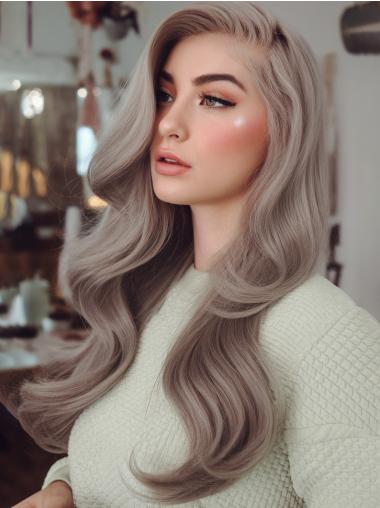 Long Real Hair Wigs 26" Layered Monofilament Ombre/2 Tone Wavy Wigs