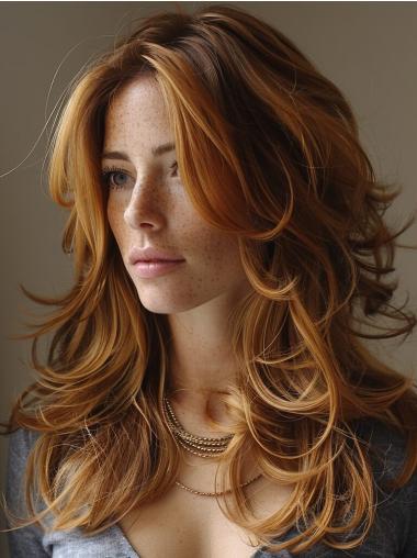 Blonde Long Wigs Wavy Synthetic Monofilament 20" Layered Wigs