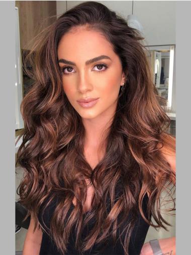 Long Wig Styles 26" Without Bangs Monofilament Ombre/2 Tone Wavy Synthetic Wigs