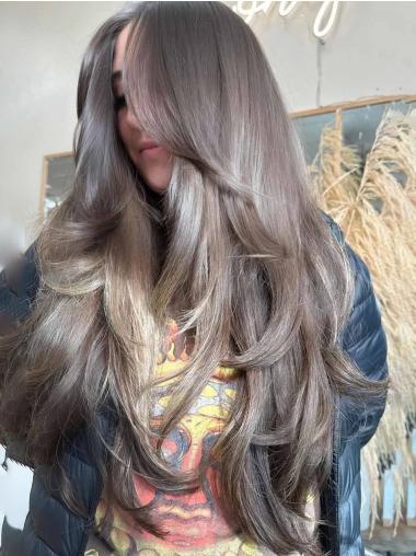 Long Wig Styles 28" Layered Lace Front Ombre/2 Tone Straight Synthetic Wigs