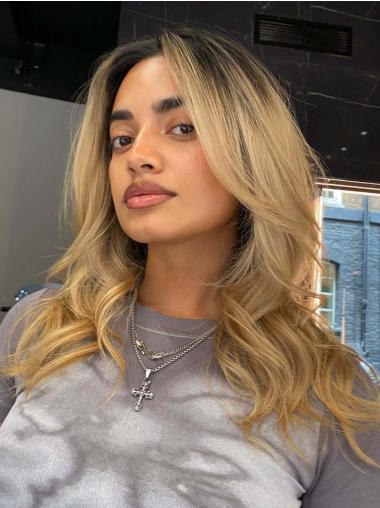 Blonde Wig Long Synthetic 18" Lace Front Straight Without Bangs Wigs