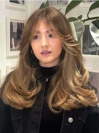 Blonde Wig Long Synthetic 20" Monofilament Straight Without Bangs Wigs