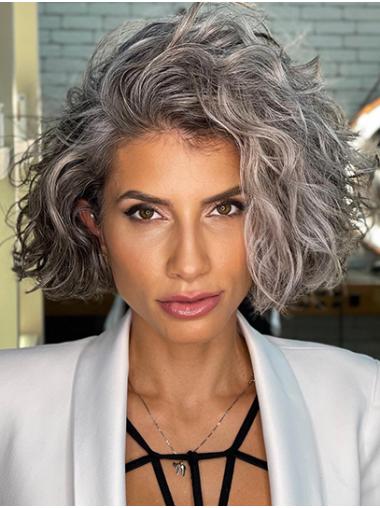 Grey Synthetic Chin Length 10" Womens Short To Medium Wigs