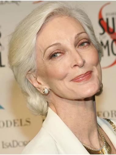 Short Wavy Bobs Grey Real Human Hair Wigs