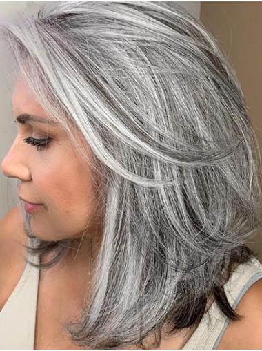 Shoulder Length Wavy Bobs Grey Buy Human Hair