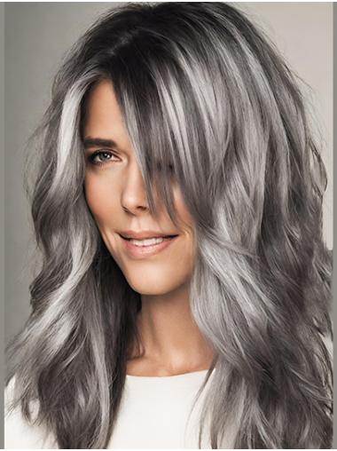 16" Wavy Layered Grey Sexy Ladies Long Wig