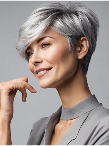 Boycuts Grey Straight Short Comfortable Wigs