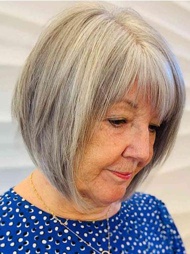 Grey Bob Wigs Lace Front Chin Length 10" Wigs