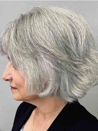 Gray Bob Wigs Monofilament Chin Length 10" Wigs