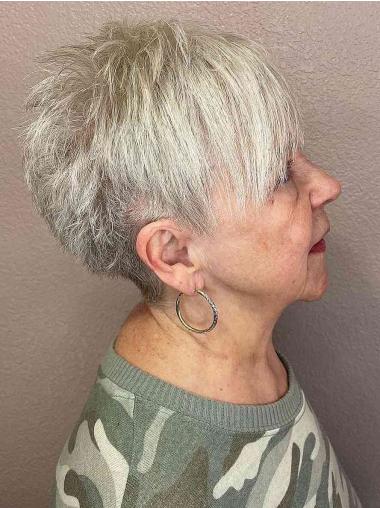 Grey Lace Wigs Boycuts 4" Cropped Wigs