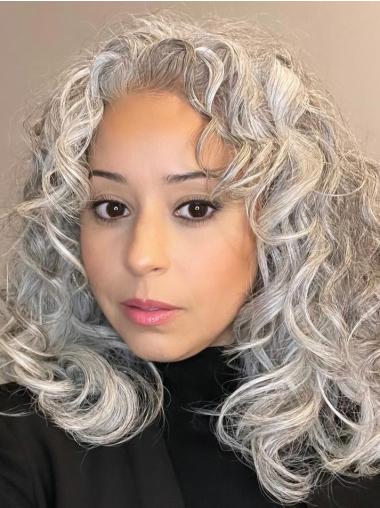 Ladies Grey Wigs 14" Monofilament Without Bangs Synthetic Wigs