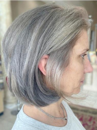 Romance Grey Wigs 10" Monofilament Without Bangs Synthetic Wigs