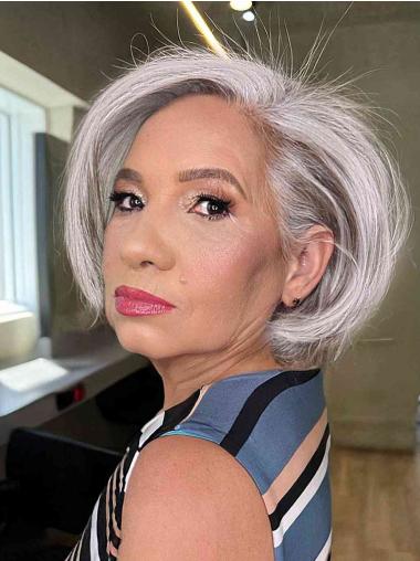 Grey Wigs Short Monofilament 8" Bobs Wigs