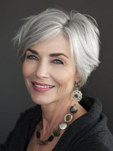 Grey Bobs 6" Synthetic Wavy Wigs