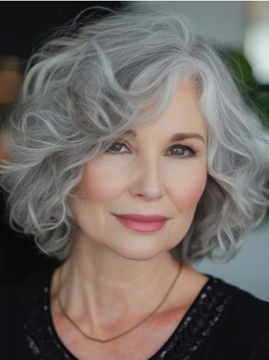 Grey Bob Wigs Chin Length 10" Synthetic Wigs