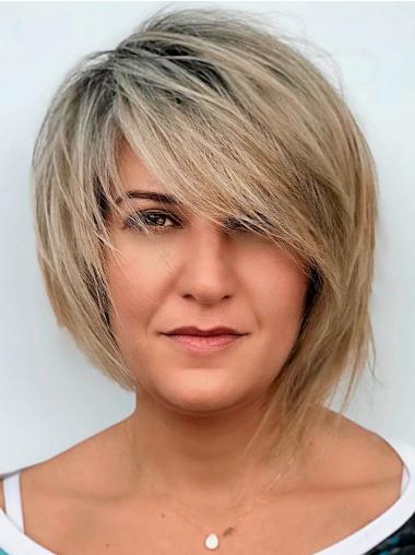 Short Bob Wigs With Bangs 8" Straight Synthetic Wigs