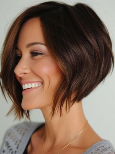 Short Hair Wigs Woman Monofilament Synthetic 8" Without Bangs Wigs