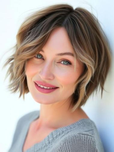 Lace Front Short Cut Wigs Wavy 10" Synthetic Wigs